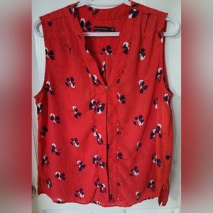 Amanda Green Sleeveless Blouse Size large